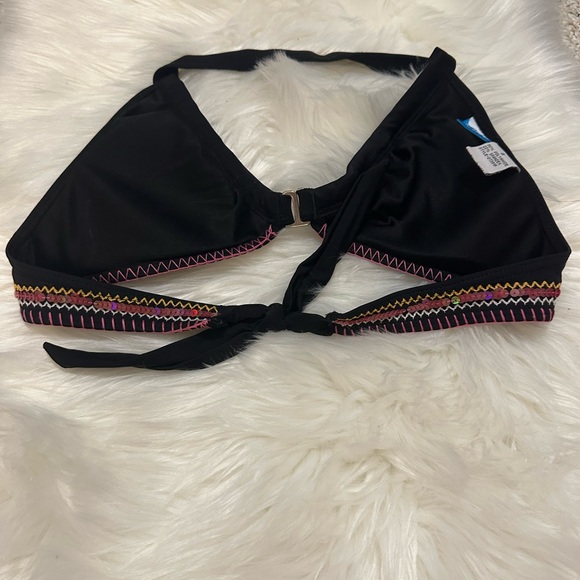 Black Bikini Top With Sequence - Picture 2 of 4